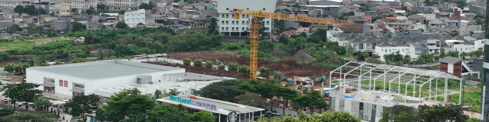 [Gambar Progress Pengembangan Kawasan Metland Cyber Puri: ODP Tahap 2, The K Group, dan South Tresor]